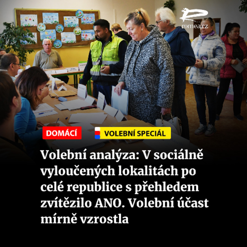 Obrázek epizody Čteme Romea.cz - Volební analýza: V sociálně vyloučených lokalitách po celé republice s přehledem zvítězilo ANO. Volební účast mírně vzrostla