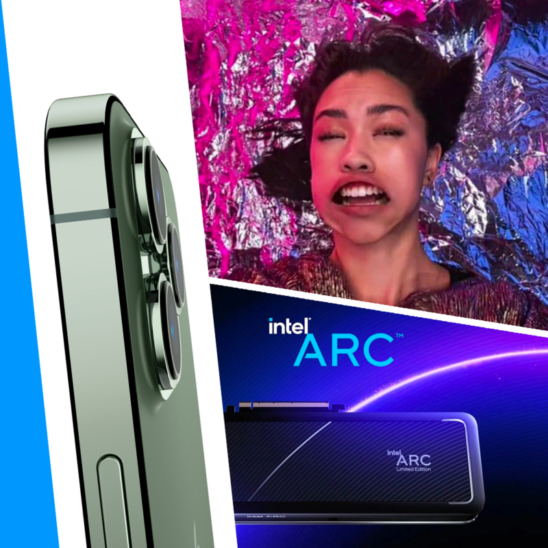 Obrázek epizody iPhone za měsíční poplatek, zapomenuté funkce, Intel Arc