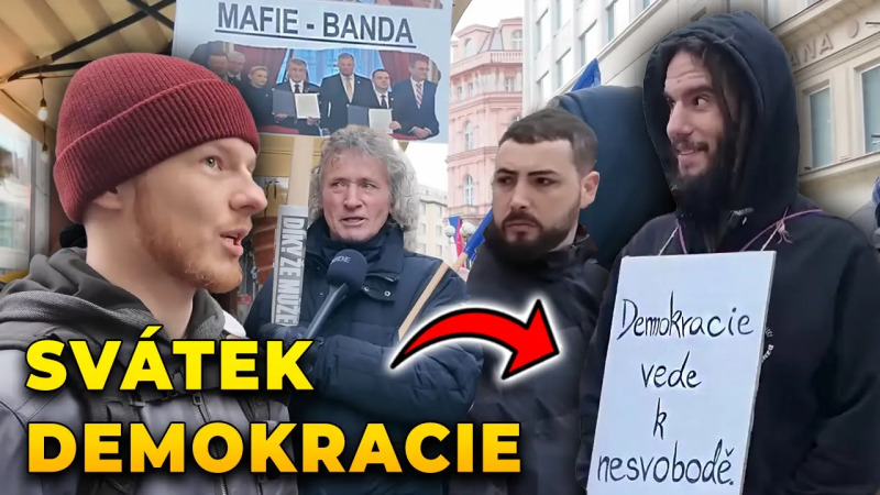 Obrázek epizody Tim a Urza debatují s lidmi o demokracii na Národní třídě