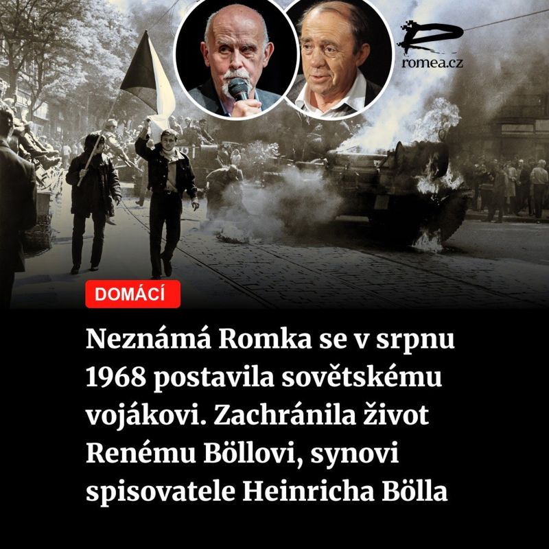 Obrázek epizody Neznámá Romka se v srpnu 1968 postavila sovětskému vojákovi. Zachránila život Renému Böllovi, synovi spisovatele Heinricha Bölla