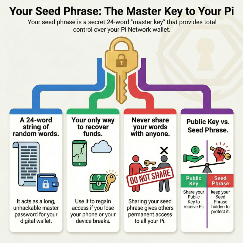 Obrázek epizody Pi Network – What is a seed phrase? – Pass Phrase