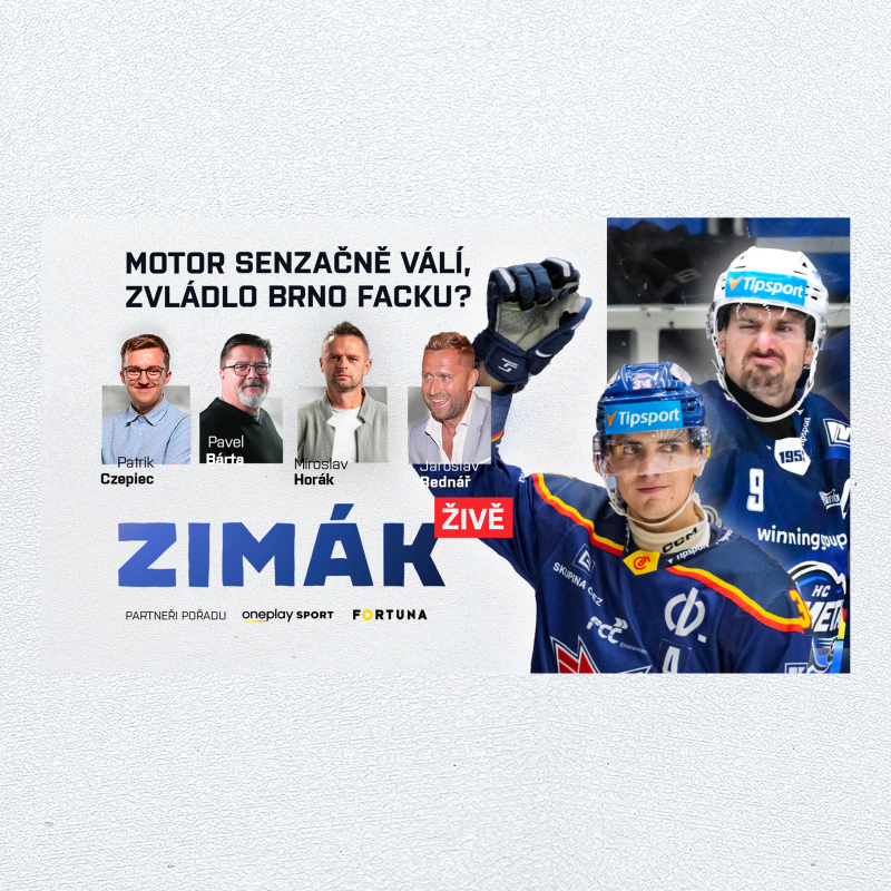 Obrázek epizody Zimák Živě | Brněnská reakce na 0:8, Motor senzačně válí. Horký v hledáčku Pardubic?