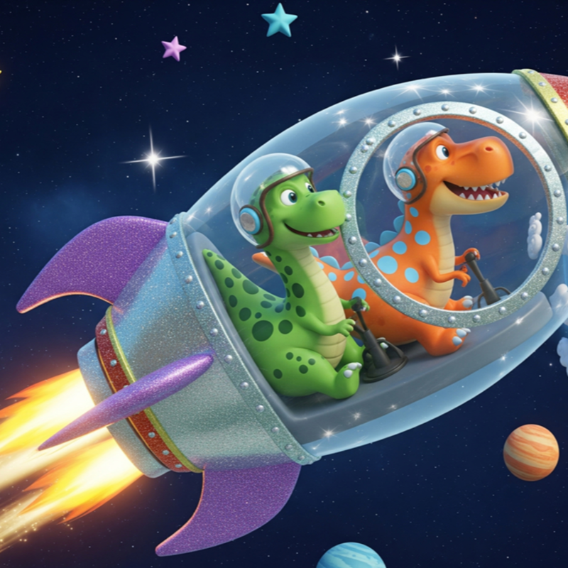 Obrázek epizody 25# Dino dobrodružství: Diamantová raketa na Měsíci!🚀