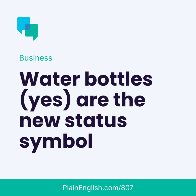 Obrázek epizody Newest status symbol? Your water bottle