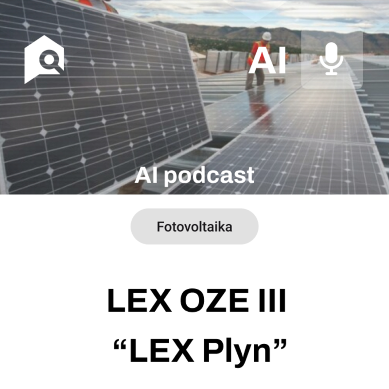 Obrázek epizody #18 AI podcast - Energetické změny 2025: Co přináší Lex OZE III / Lex plyn?