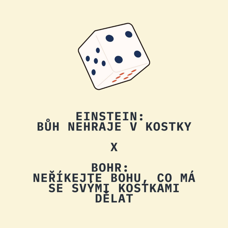 Obrázek epizody Einstein: Bůh nehraje v kostky x Bohr: Neříkejte Bohu, co má se svými kostkami dělat