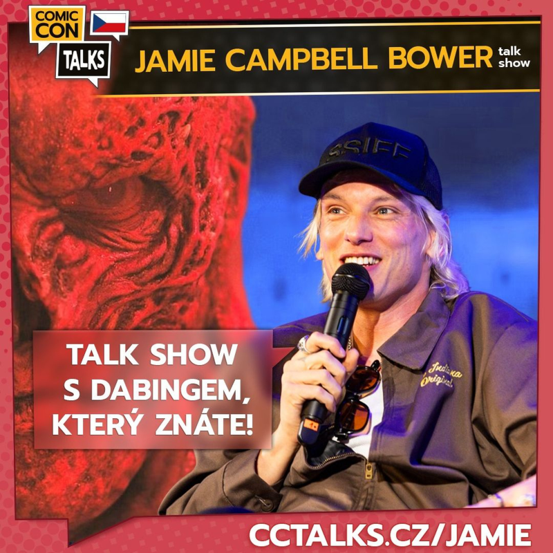 Obrázek epizody Vecna se v Praze pořádně červenal! Stranger Things talk show Jamie Campbell Bower S DABINGEM