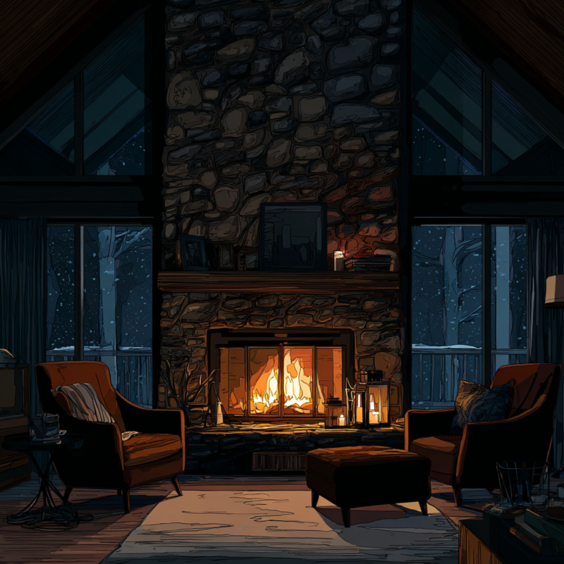 Obrázek epizody Winter Night by the Fireplace | Soft Crackles and Snowstorm