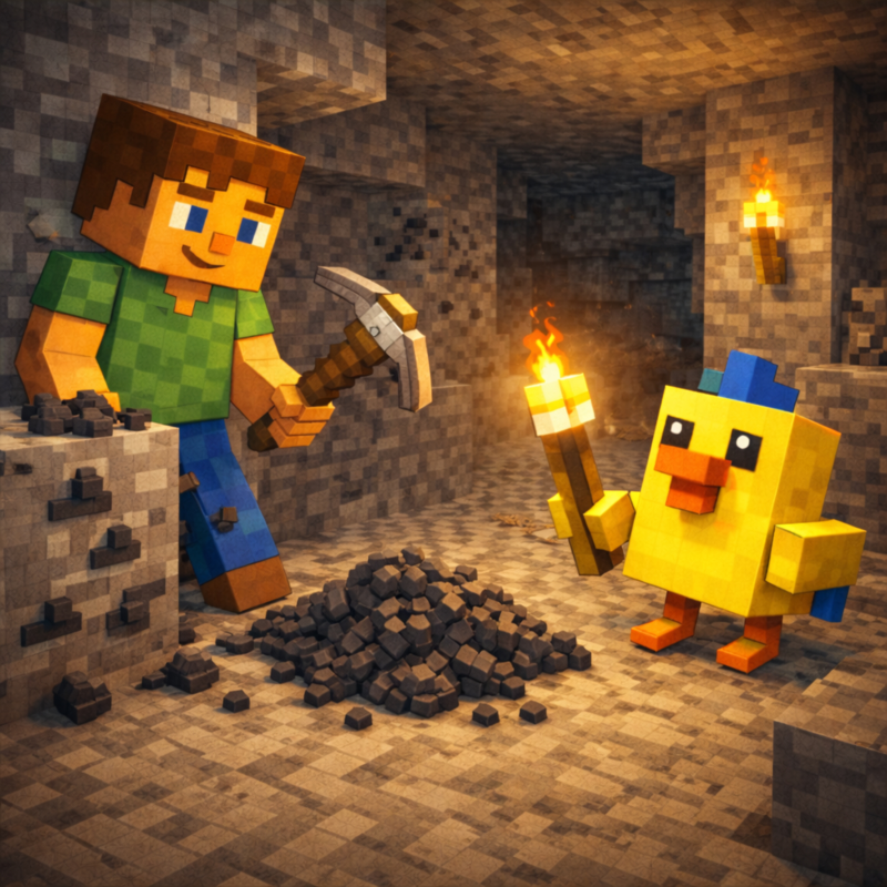 Obrázek epizody Kapitola 38 – Uhlí a pochodně | Karlíkovy minecraftické pohádky