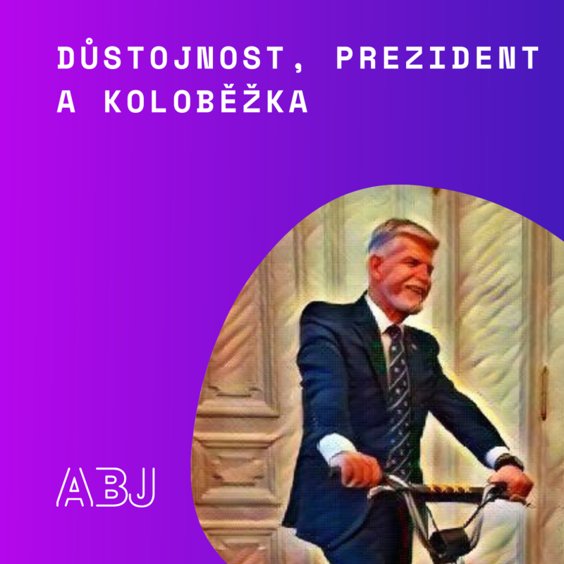 Obrázek epizody M. Němcová a gram mozku. Ochranka prezidenta Pavla na jednostopém vozidle. Malá vilka a běhací pás.