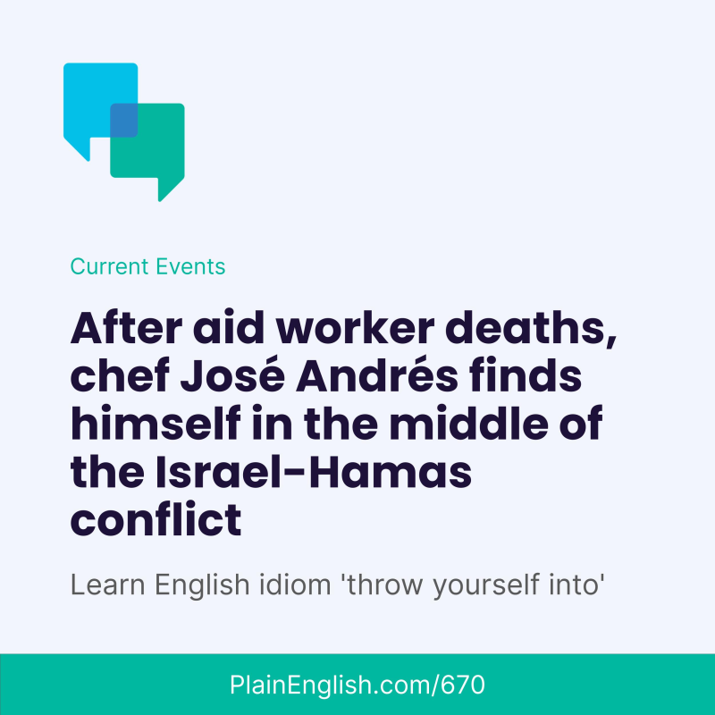 Obrázek epizody Chef José Andrés and the Israel-Hamas conflict (Throw yourself into)