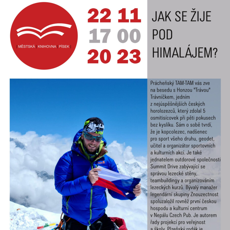 Obrázek epizody Prácheňský TAM - TAM #9: Honza Trávníček - Jak se žije pod Himalájem?, MK Písek, 22. 11. 2023