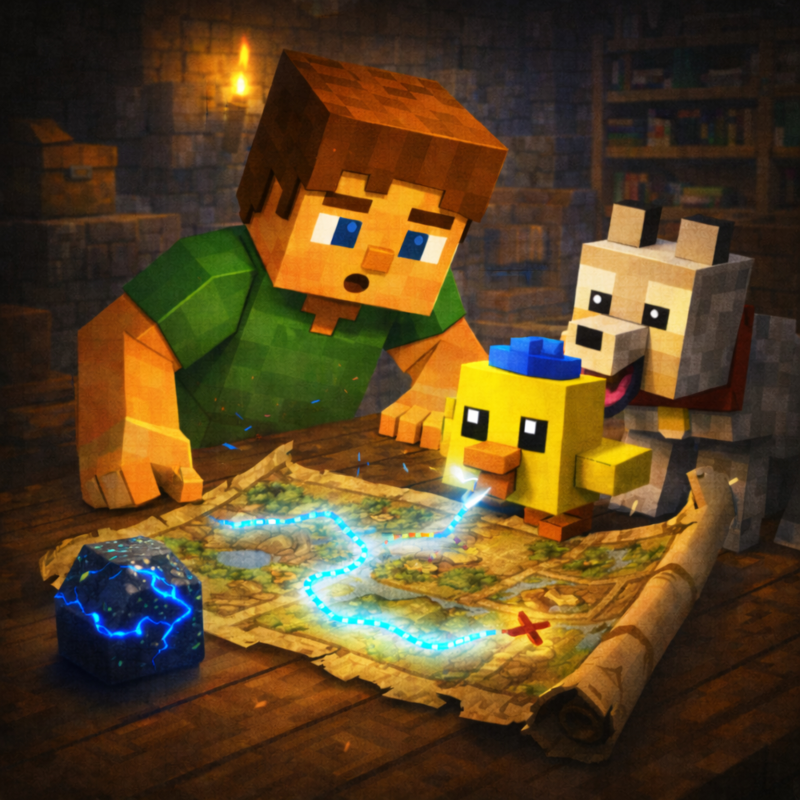 Obrázek epizody Kapitola 51 – Mapa, která nespí (Kniha 2) | Karlíkovy minecraftické pohádky