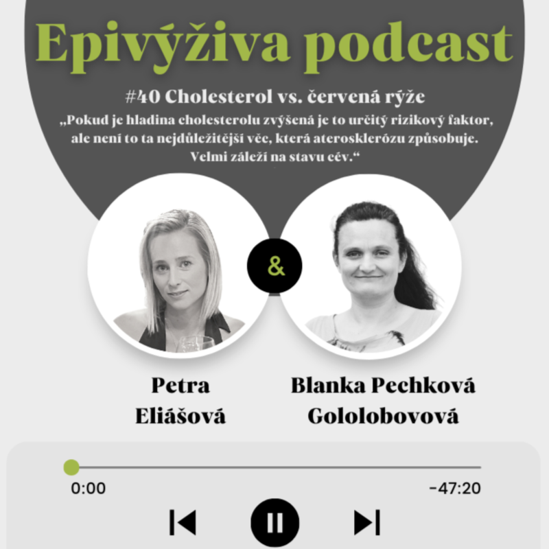 Obrázek epizody #40 CHOLESTEROL vs. ČERVENÁ RÝŽE ( MONAKOLIN K ) „Pokud je hladina cholesterolu zvýšená je to určitý rizikový faktor, ale není to ta nejdůležitější věc, která aterosklerózu způsobuje. Velmi záleží na