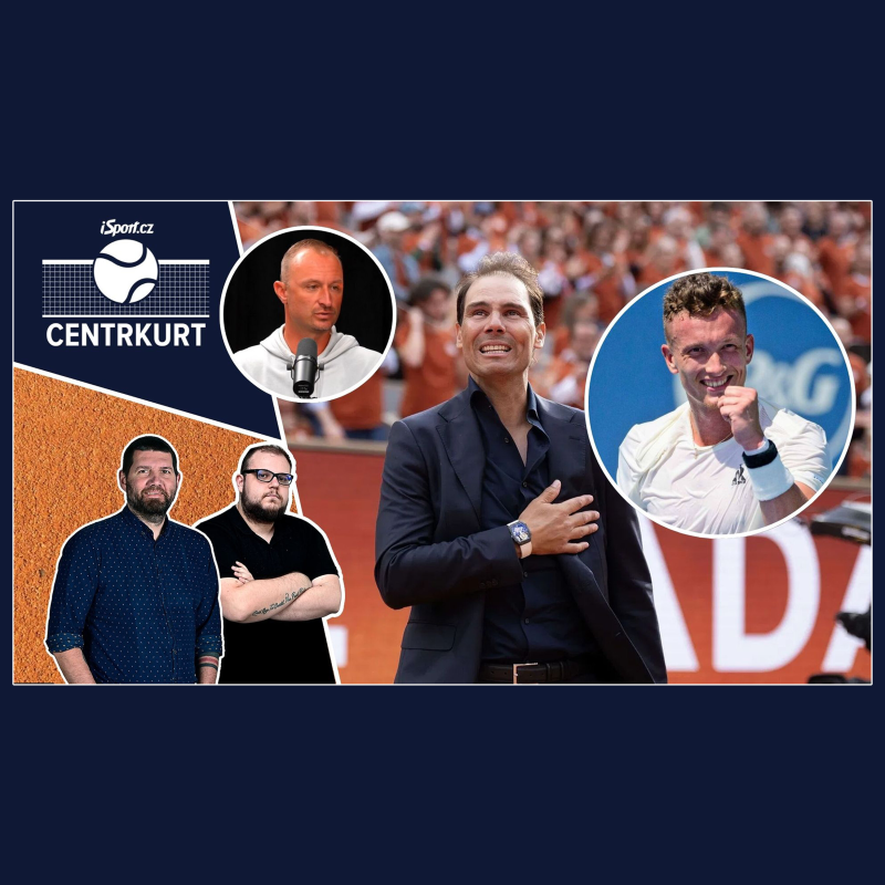 Obrázek epizody Centrkurt | Loučení Nadala? Ukápla slza. Lehečka to proti Sinnerovi musí nahulit. Za kolik pivo na Roland Garros??