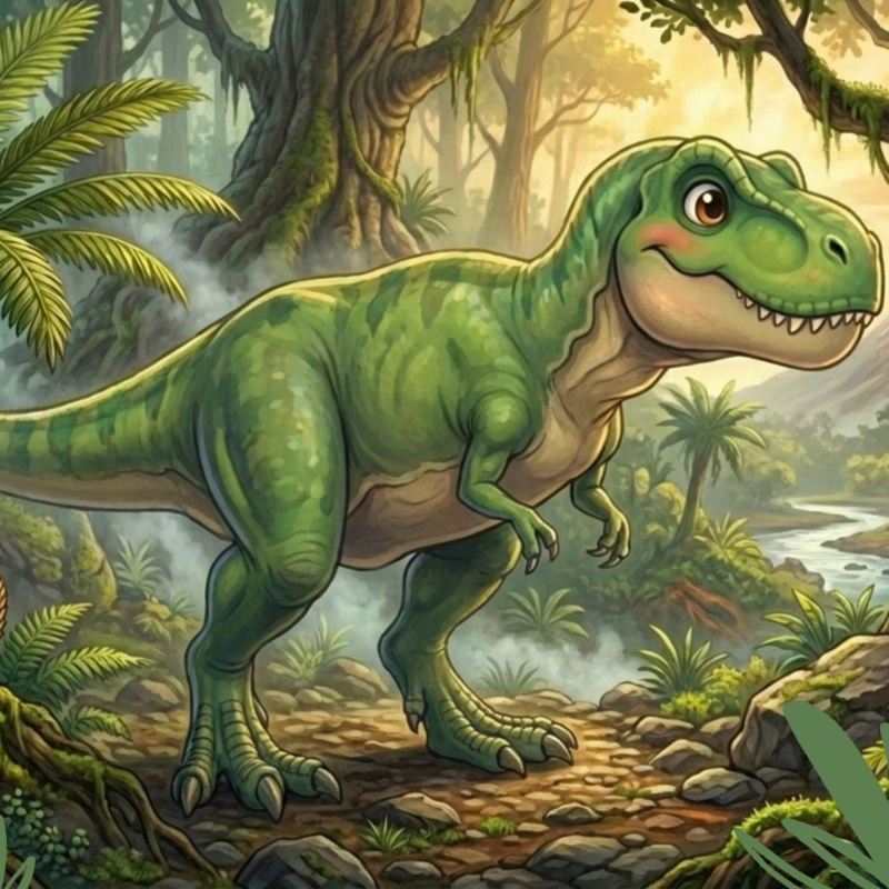 Obrázek epizody 🦖 T-Rex Nikolas a Roháč 🌿 Audiopohádka pro děti + relaxace na dobrou noc 🌙 Pohádka o dinosaurech 🦖