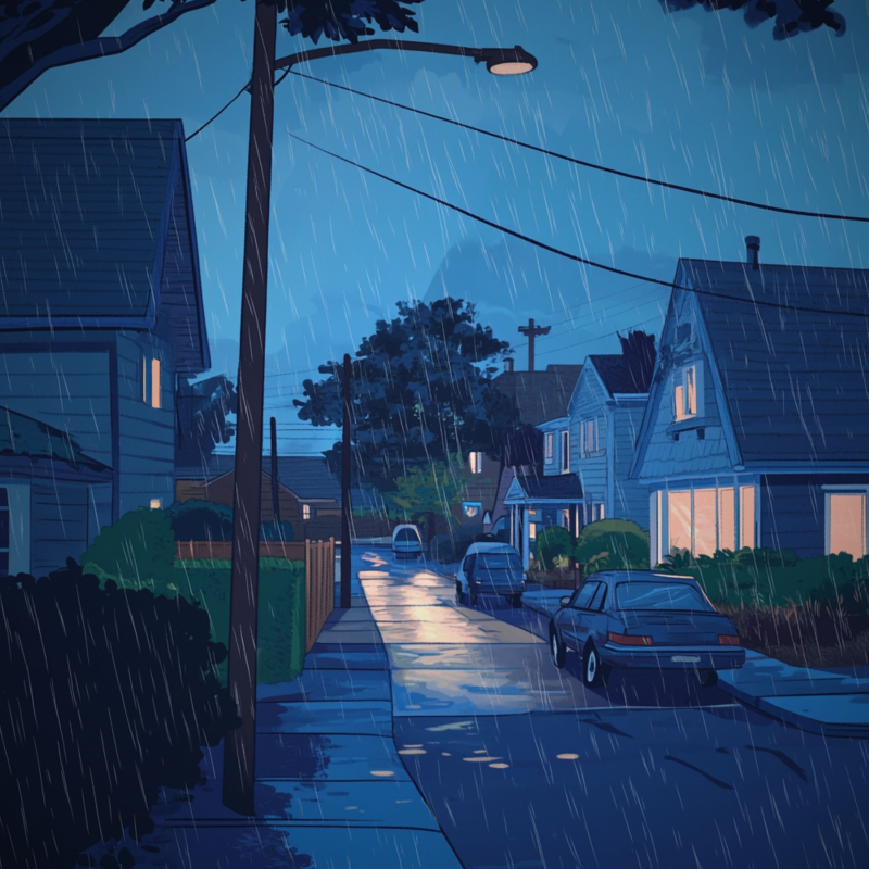 Obrázek epizody Rainy Neighborhood Ambience | Rain in the Suburbs