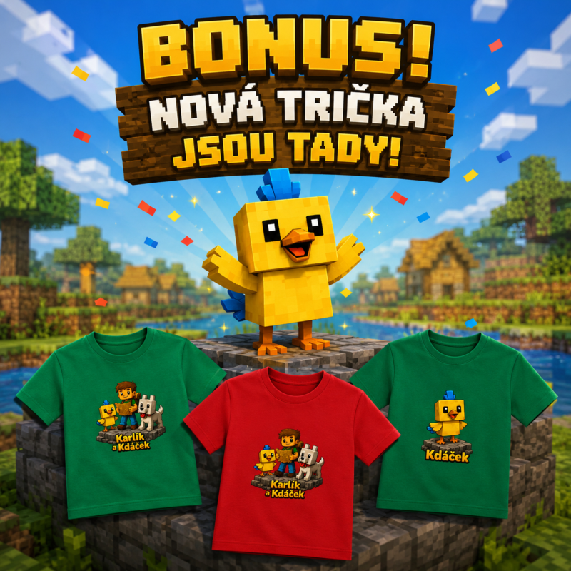 Obrázek epizody BONUS: Kdáček a tričko pro hrdiny KDACEK.COM | Karlíkovy minecraftické pohádky (Kniha 2)