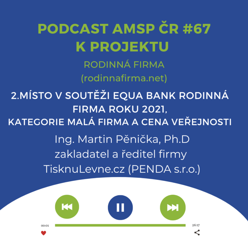 Obrázek epizody Podcast #67: 2. místo Equa bank rodinná firma roku 2021, Kategorie Malá firma a Cena veřejnosti