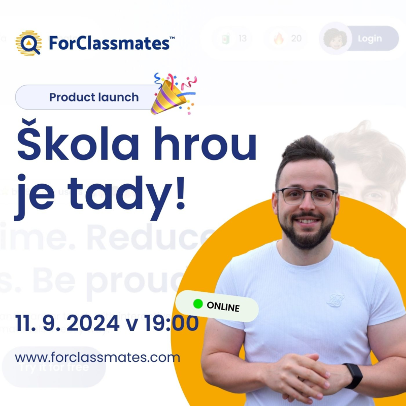 Obrázek epizody Škola hrou je tady! - ForClassmates launch