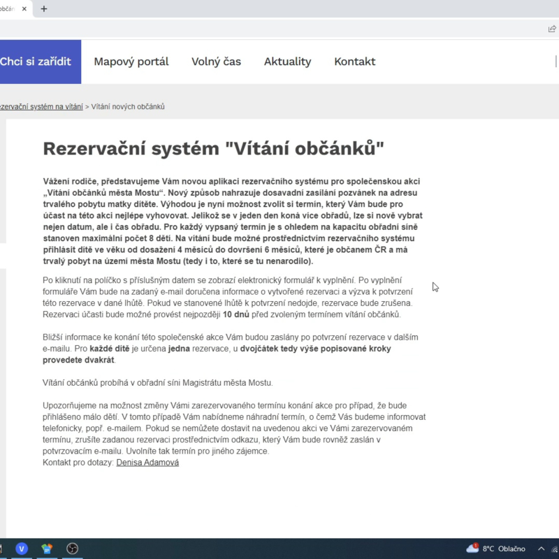 Obrázek epizody Vítání občánků pomocí rezervačního systému