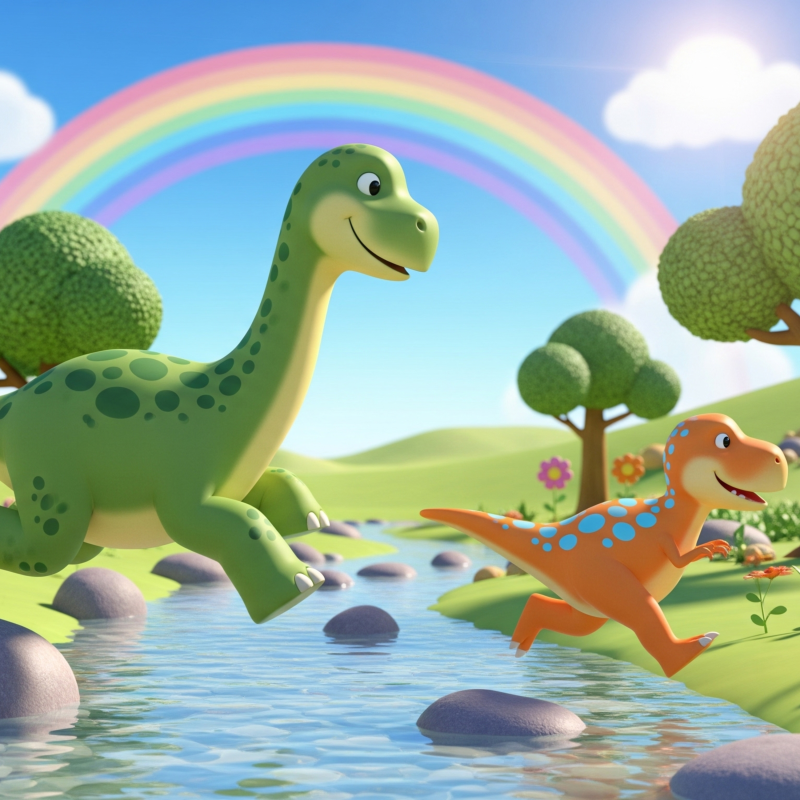 Obrázek epizody #5 Dino Adventure: The Race with the Stream 🏞️