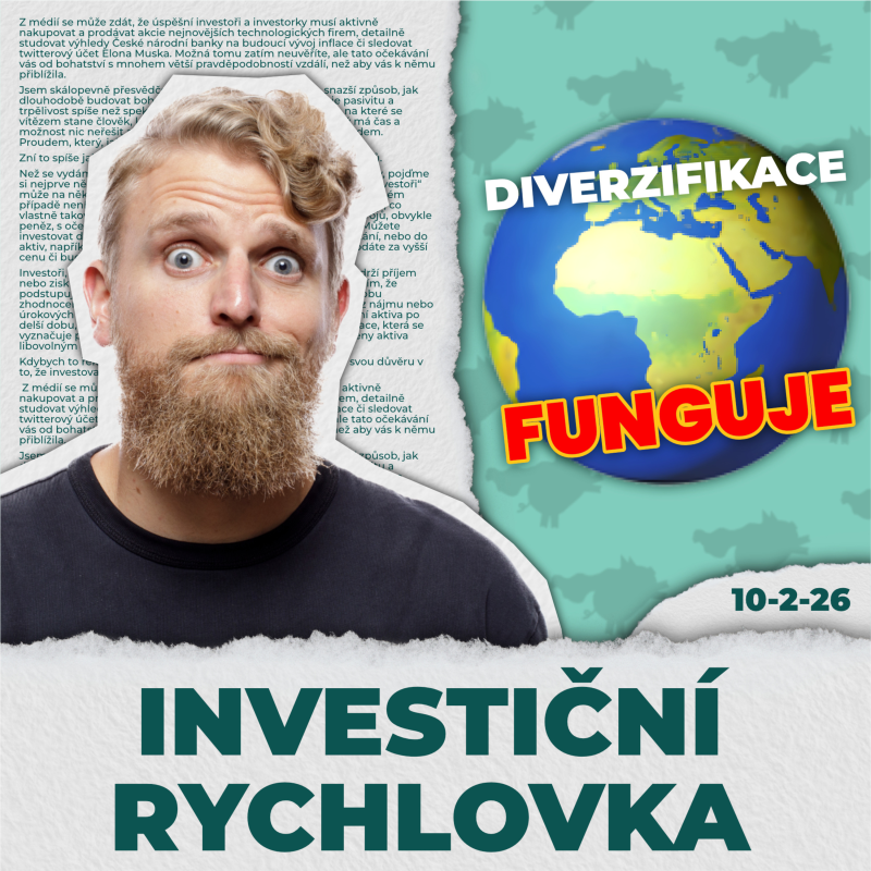 Obrázek epizody Diverzifikace opět FUNGUJE. Jaké investice poráží S&P 500? 💸 Investiční rychlovka