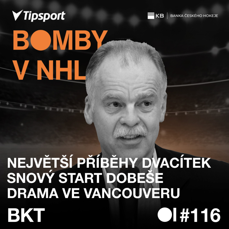 Obrázek epizody BOMBY V NHL #116 | Příběhy letošních dvacítek, snový start Dobeše a drama ve Vancouveru