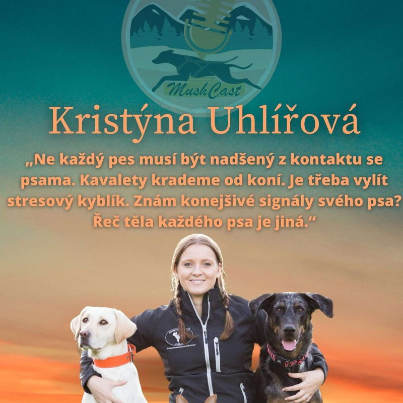 Obrázek epizody Kristýna Uhlířová: Ne každý pes musí být nadšený z kontaktu se psama. Kavalety krademe od koní. Je třeba vylít stresový kyblík. Znám konejšivé signály svého psa? Řeč těla každého psa je jiná.
