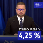 Obrázek epizody Základní úroková sazba nově 4,25 %. ČNB ji snížila o 0,25 procentního bodu