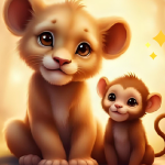 Obrázek epizody 🦁 Lvice Zuza a opičák Leo - přátelství v džungli ⭐️ Audiopohádka na přání pro děti + krátká relaxace na dobrou noc