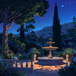 Obrázek epizody Mediterranean Night Garden | Crickets and Fountain Sounds