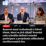 Obrázek epizody Čteme Romea.cz: Romové musí rozhodovat o řešení témat, které se jich týkají! Romská rada schválila definici romské participace a projednala odškodnění sterilizovaných žen